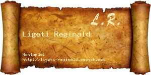 Ligeti Reginald névjegykártya